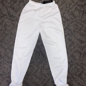 Pretty Little Thing white joggers